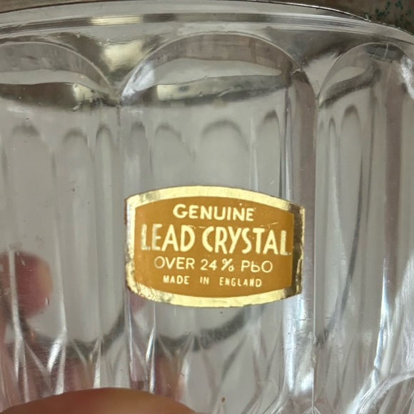 Lead crystal made in England Cut Glass Silver Plated small Ice Bucket With Handl - Picture 6 of 9